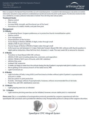 SpeedSpiral Post-Op Protocol